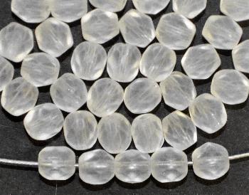 facettierte Glasperlen
 kristall mattiert ( frostet )
 hergestellt in Gablonz Tschechien