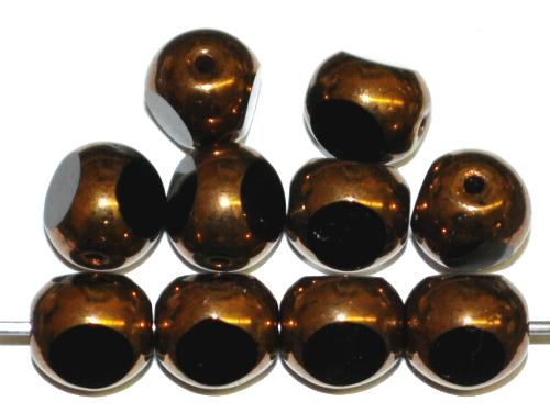 Glasperlen / 3 Seiten geschliffen,
 schwarz bronziert,
 hergestellt in Gablonz / Tschechien
