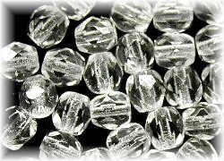facettierte Glasperlen
 kristall, 
 hergestellt in Gablonz Tschechien