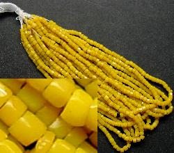 3-Cutbeads
 in den1920/30 Jahren in Gablonz/Böhmen hergestellt
 gelb