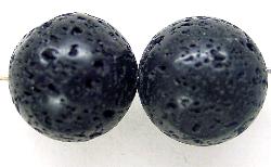 Steinperlen rund 
 aus Black Lava