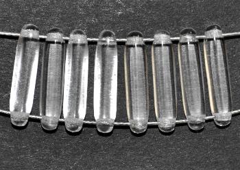 Glasperlen Stäbchen mit zwei Löchern kristall