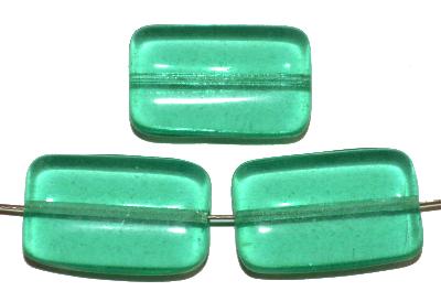 Glasperlen Rechtecke,
 hergestellt in Gablonz Tschechien, 
 smaragdgrün
