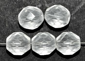 facettierte Glasperlen kristall mattiert ( frostet ),  hergestellt in Gablonz / Tschechien