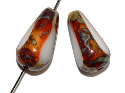 geschliffene Glasperlen, 
 Multi Cut Beads, 
 mit picasso finish,
 hergestellt in Gablonz / Tschechien