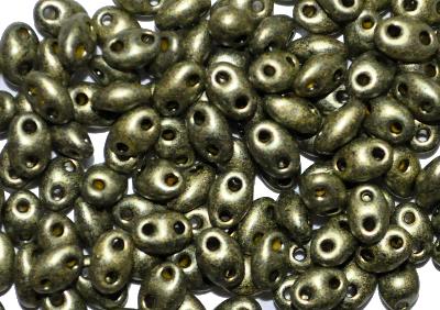 Twin Beads von Ornella Preciosa Tschechien metallic oliv finish, matt