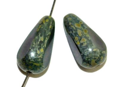 geschliffene Glasperlen, 
 Multi Cut Beads, 
 mit picasso finish,
 hergestellt in Gablonz / Tschechien