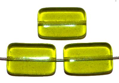 Glasperlen Rechtecke,
 oliv transp.,
 hergestellt in Gablonz Tschechien