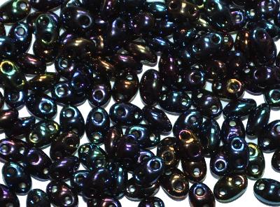 Twin Beads von Ornella Preciosa Tschechien metallic gunpowder finish 