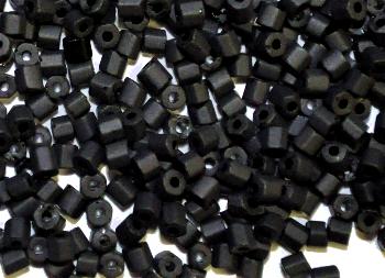 2-cut beads von Preciosa Tschechien
 schwarz mattiert (frostet)