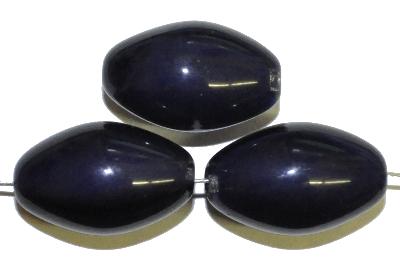 Glasperlen Olive,
 nachtblau opak,
 in Gablonz/Böhmen hergestellt, 