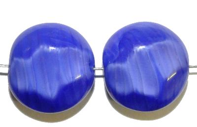 Glasperlen Nuggets blau Perlettglas, hergestellt in Gablonz / Tschechien 