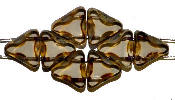 2 Loch Glasperlen / Table Cut Beads
 light blackdiamond mit picasso finish
 Sie brauchen für dieses Ornament 8 Perlen, es ist beliebig erweiterbar,
 hergestellt in Gablonz / Tschechien