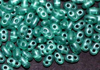 Twin Beads von Ornella Preciosa Tschechien grün matt lüster finish 