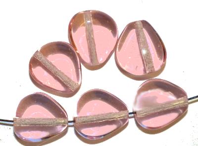 Glasperlen Nuggets,
 rosa transp.,
 hergestellt in Gablonz / Tschechien, 