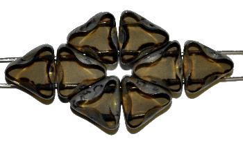 2 Loch Glasperlen / Table Cut Beads
 blackdiamond mit picasso finish
 Sie brauchen für dieses Ornament 8 Perlen, es ist beliebig erweiterbar,
 hergestellt in Gablonz / Tschechien