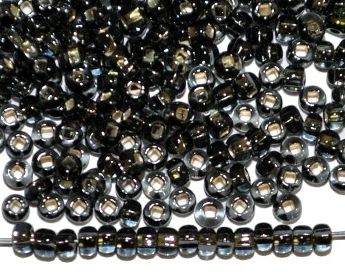 Rocailles von Ornella Preciosa Tschechien,  
 blackdiamond mit Silbereinzug