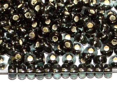 Rocailles von Ornella Preciosa Tschechien,
 blaugrau transp. mit Silbereinzug