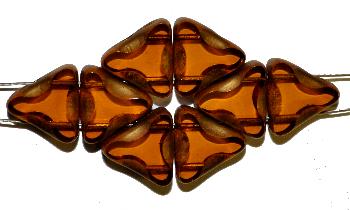 2 Loch Glasperlen / Table Cut Beads
 topas mit bronze finish
 Sie brauchen für dieses Ornament 8 Perlen, es ist beliebig erweiterbar,
 hergestellt in Gablonz / Tschechien