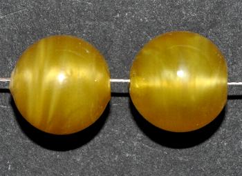 Wickelglasperlen, gelb Perlettglas,
 in den 1930/1940 Jahren in Gablonz/Böhmen von Hand gefertigt