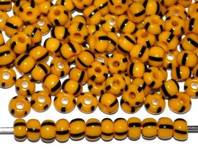 Rocailles von Ornella Preciosa Tschechien, gelb schwarz gestreift