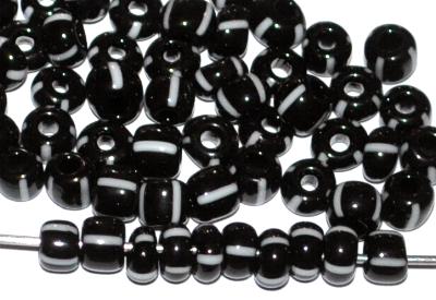 Rocailles von Ornella Preciosa Tschechien, schwarz weiß gestreift