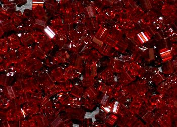 2-cut Beads in Gablonz/Böhmen hergestellt
 rot transp.