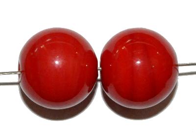Wickelglasperlen, rot opak,
 in den 1930/1940 Jahren in Gablonz/Böhmen von Hand gefertigt