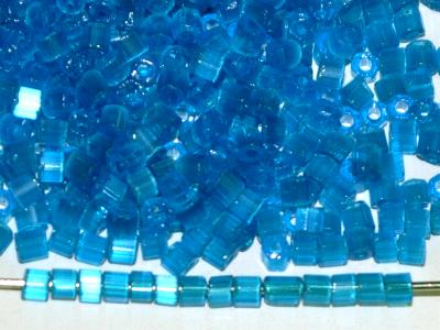 Schnittperlen 2cut Beads von Ornella Preciosa,
 Satinglas blau
