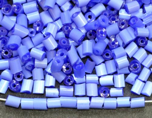 Schnittperlen  Satinglas blau,  hergestellt von Ornella Preciosa Tschechien