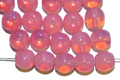 Glasperlen rund rosa opal, hergestellt in Gablonz / Tschechien 