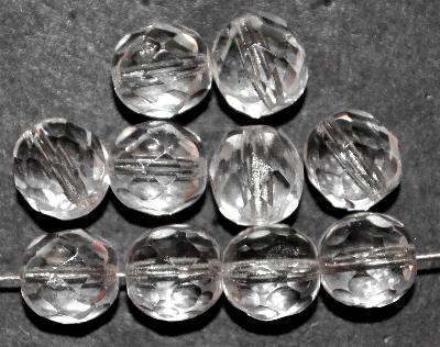 facettierte Glasperlen, kristall,  hergestellt in Gablonz / Tschechien