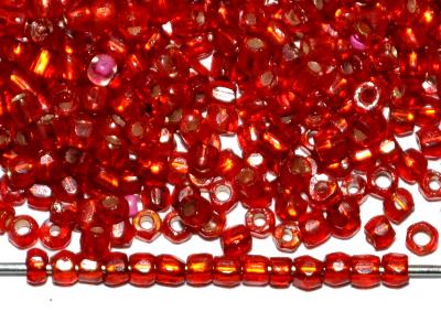 3-Cutbeads von Ornella Preciosa Tschechien
 rot mit Silbereinzug