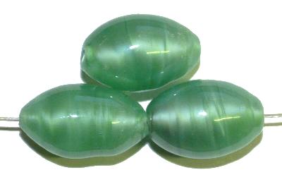 Wickelglasperlen Olive, grün Perlettglas, 
 in den 1930/1940 Jahren in Gablonz/Böhmen von Hand gefertigt