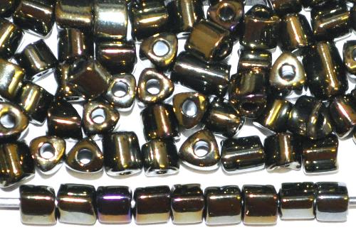 2-cut-Beads dreieckiger Querschnitt von Preciosa Tschechien, metallic