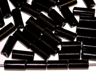 tube beads von Ornella Preciosa Tschechien, schwarz opak