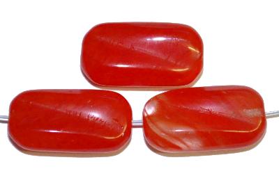 Glasperlen 
 rot meliert,
 hergestellt in Gablonz / Tschechien