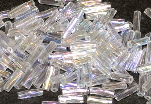 Glasperlen / Stiftperlen von Preciosa Ornella Tschechien getwistet, kristall mit AB