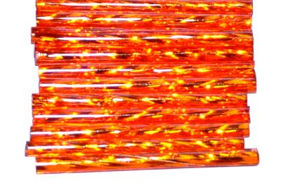 Glasperlen / Stiftperlen getwistet, von Preciosa Ornella Tschechien hergestellt, orange mit Silbereinzug