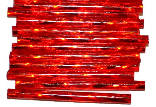 Stiftperlen / Bugles getwistet von Ornella Preciosa Ornella Tschechien, 
 rot mit Silbereinzug