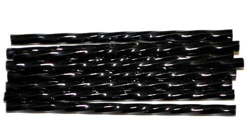 Glasperlen / Stiftperlen getwistet
 von Preciosa Tschechien hergestellt, 
 schwarz opak