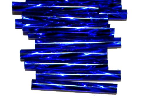 Stiftperlen / Bugles getwistet von Ornella Preciosa Ornella Tschechien, 
 blau mit Silbereinzug