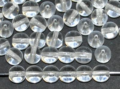 Glasperlen rund kristall transp., hergestellt in Gablonz / Tschechien