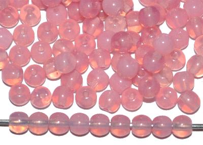 Glasperlen rund
 rosa opal,
 hergestellt in Gablonz / Tschechien