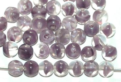 Glasperlen rund
 Mischglas kristall violett,
 hergestellt in Gablonz / Tschechien