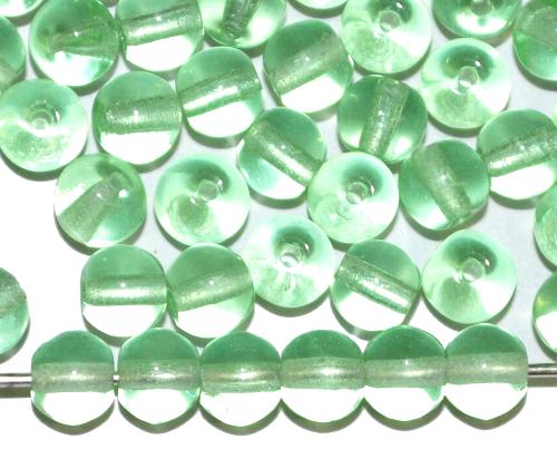 Glasperlen rund grün transp., hergestellt in Gablonz / Tschechien 