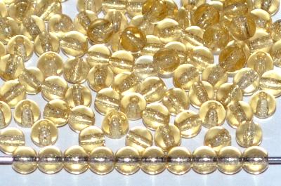 Glasperlen rund
 topas hell transp.,
 hergestellt in Gablonz / Tschechien