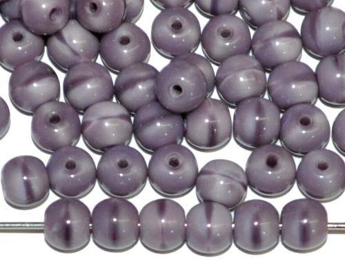 Glasperlen rund, violett opak, hergestellt in Gablonz / Tschechien