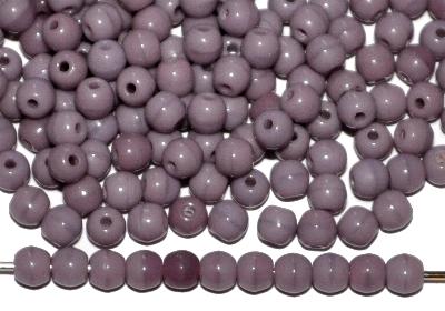 Glasperlen rund
 violett opak,
 hergestellt in Gablonz / Tschechien