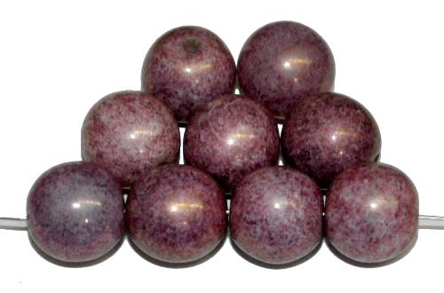 Glasperlen rund
 violett bronziert,
 hergestellt in Gablonz / Tschechien